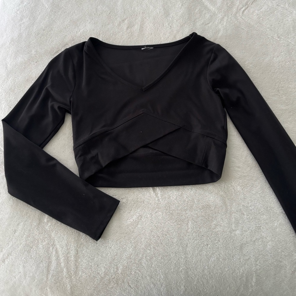 Gymshark Black Athletic Crop Top XS